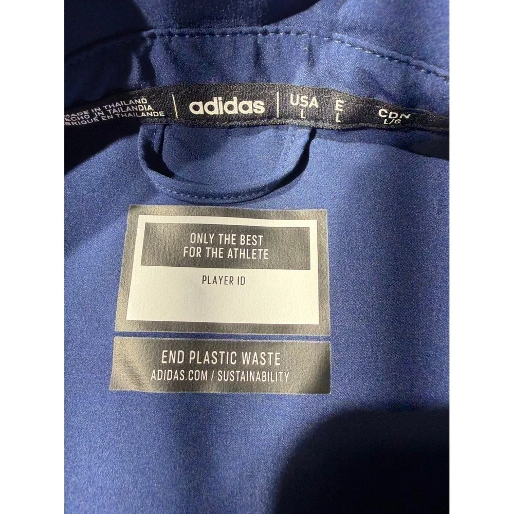 Adidas Mens Navy Blue Short Sleeve Button Down Performance Shirt HS8563 Large